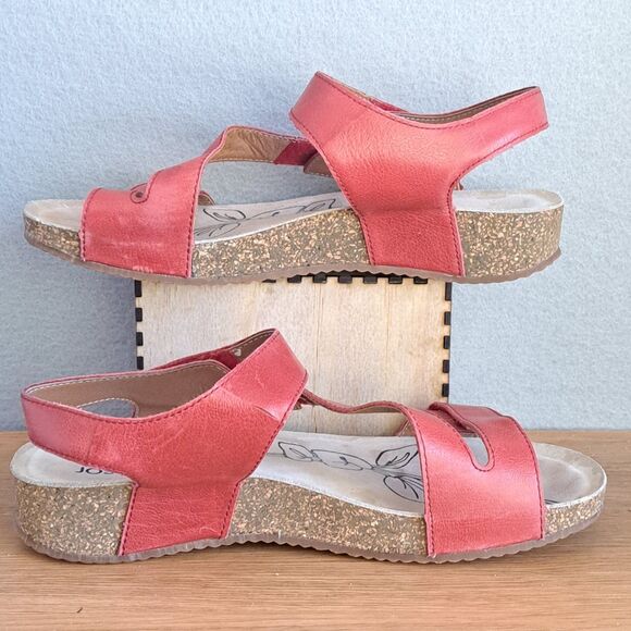 Josef Seibel Tonga 25 Strappy Walking Comfort Sandals Cork Red EU 41 US 10 - Picture 6 of 12